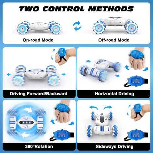 سيارة تحكم عن بعد، ألعاب أطفال سيارة RC بمستشعر للإيماءات لعمر 6-8 سنوات، أفضل هدايا عيد ميلاد للأطفال، دفع رباعي، 2.4 جيجا هرتز، دوران 360 درجة، وضعان للتحكم في ألعاب محولات السيارات الملتوية in Kuwait