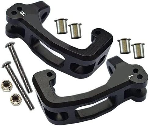 Aluminum Alloy Front Caster Blocks (c-hubs) for Traxxas 1/8 4WD Sledge Monster Truck Replace 9532 2pcs - Black in Saudi Arabia