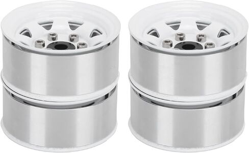 VGEBY 4 Pcs 1.55 Inch Universal RC Wheel Rim Hub for AX90069 Crawlers, Zinc Alloy Material for Improved Stability and Performance (White) 1.55 Beadlock Wheels in Saudi Arabia