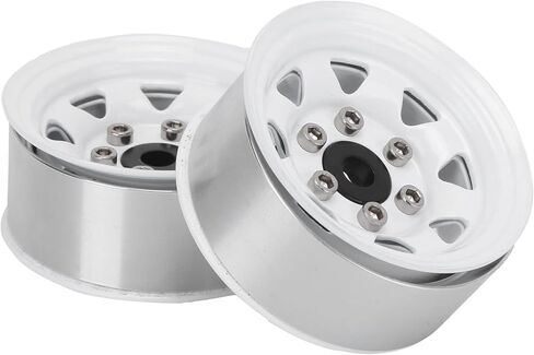 VGEBY 4 Pcs 1.55 Inch Universal RC Wheel Rim Hub for AX90069 Crawlers, Zinc Alloy Material for Improved Stability and Performance (White) 1.55 Beadlock Wheels in Saudi Arabia