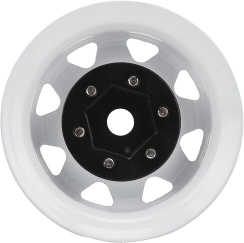 VGEBY 4 Pcs 1.55 Inch Universal RC Wheel Rim Hub for AX90069 Crawlers, Zinc Alloy Material for Improved Stability and Performance (White) 1.55 Beadlock Wheels in Saudi Arabia