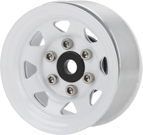VGEBY 4 Pcs 1.55 Inch Universal RC Wheel Rim Hub for AX90069 Crawlers, Zinc Alloy Material for Improved Stability and Performance (White) 1.55 Beadlock Wheels in Saudi Arabia