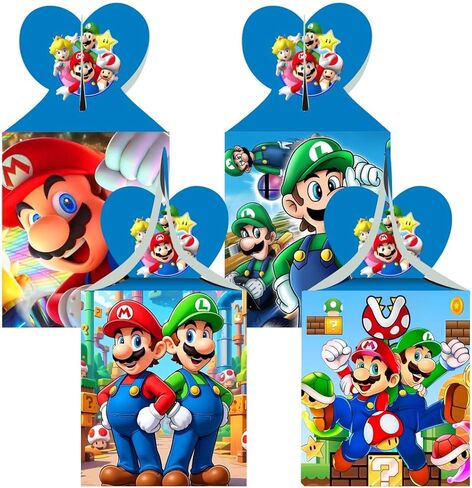 12 قطعة من VAESCOL علب حلوى هدايا حفلات ماريو وصناديق الهدايا الجيدة، مستلزمات حفلات ماريو لتزيين أعياد ميلاد الأطفال in Kuwait