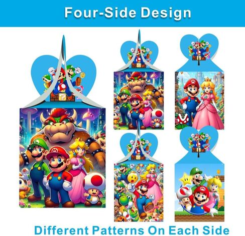 12 قطعة من VAESCOL علب حلوى هدايا حفلات ماريو وصناديق الهدايا الجيدة، مستلزمات حفلات ماريو لتزيين أعياد ميلاد الأطفال in Kuwait