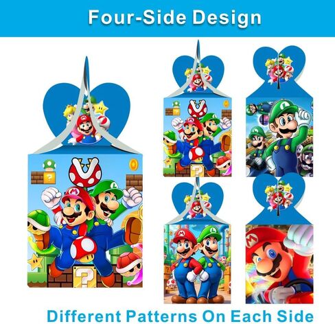 12 قطعة من VAESCOL علب حلوى هدايا حفلات ماريو وصناديق الهدايا الجيدة، مستلزمات حفلات ماريو لتزيين أعياد ميلاد الأطفال in Kuwait