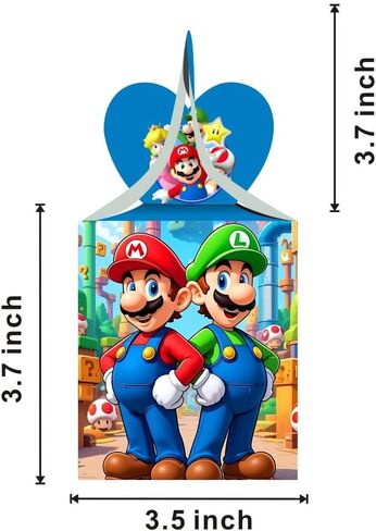 12 قطعة من VAESCOL علب حلوى هدايا حفلات ماريو وصناديق الهدايا الجيدة، مستلزمات حفلات ماريو لتزيين أعياد ميلاد الأطفال in Kuwait