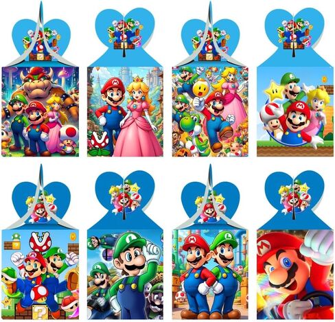 12 قطعة من VAESCOL علب حلوى هدايا حفلات ماريو وصناديق الهدايا الجيدة، مستلزمات حفلات ماريو لتزيين أعياد ميلاد الأطفال in Kuwait