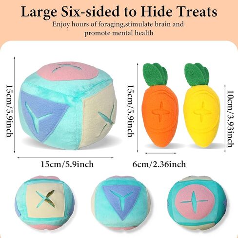 Large Rabbit Foraging Toy with Bell, Washable Puzzle Feed Game Rabbit Toy for Bunnies Boredom, Snuffle Ball Treat Dispenser Exercise Bunny Enrichment Toys, Bunny Toys for Indoor Bunnies(Blue) in Kuwait