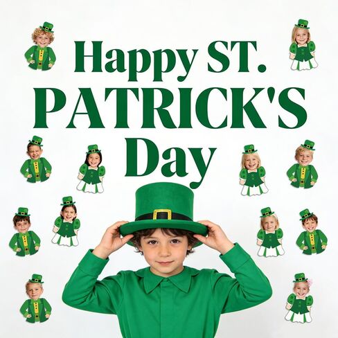 60Pcs St. Patrick's Day Paper Cutouts St. Patrick's Bulletin Board Decoration Leprechaun DIY Photo Craft Cutout Leprechaun Hat Classroom Supplies for Irish March Shamrock Party Chalkboard Wall Decor in Saudi Arabia
