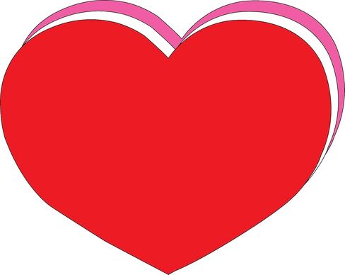 SHAPES ETC. 15 Pcs Tri-Color Heart Super Cut-Outs 8x10in, Construction Paper Shapes, Bulletin Board Decorations, DIY Crafts, Valentine's Day, Holiday Decor, Wall Cutouts, Made in USA in Saudi Arabia