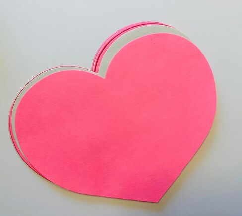 SHAPES ETC. 15 Pcs Tri-Color Heart Super Cut-Outs 8x10in, Construction Paper Shapes, Bulletin Board Decorations, DIY Crafts, Valentine's Day, Holiday Decor, Wall Cutouts, Made in USA in Saudi Arabia