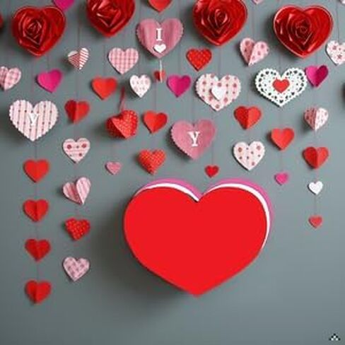 SHAPES ETC. 15 Pcs Tri-Color Heart Super Cut-Outs 8x10in, Construction Paper Shapes, Bulletin Board Decorations, DIY Crafts, Valentine's Day, Holiday Decor, Wall Cutouts, Made in USA in Saudi Arabia