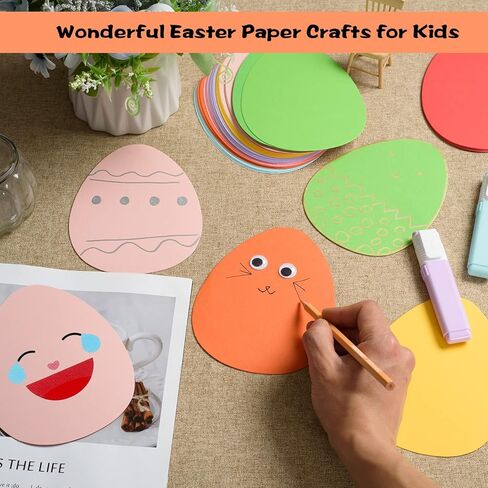 72 Pack Easter Egg Paper Cutouts, 6 Inch Large Egg Shape Cardstock Die Cuts, Assorted Colors for Spring Party Decor, Bulletin Board, DIY Crafts & Event Decoration in Saudi Arabia