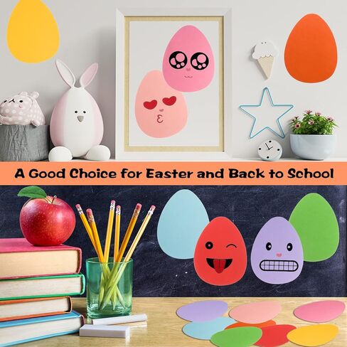 72 Pack Easter Egg Paper Cutouts, 6 Inch Large Egg Shape Cardstock Die Cuts, Assorted Colors for Spring Party Decor, Bulletin Board, DIY Crafts & Event Decoration in Saudi Arabia