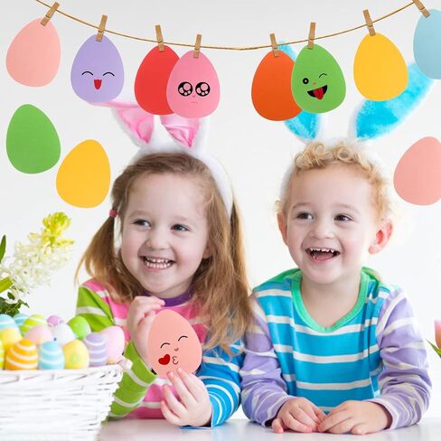 72 Pack Easter Egg Paper Cutouts, 6 Inch Large Egg Shape Cardstock Die Cuts, Assorted Colors for Spring Party Decor, Bulletin Board, DIY Crafts & Event Decoration in Saudi Arabia