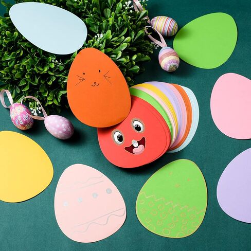 72 Pack Easter Egg Paper Cutouts, 6 Inch Large Egg Shape Cardstock Die Cuts, Assorted Colors for Spring Party Decor, Bulletin Board, DIY Crafts & Event Decoration in Saudi Arabia