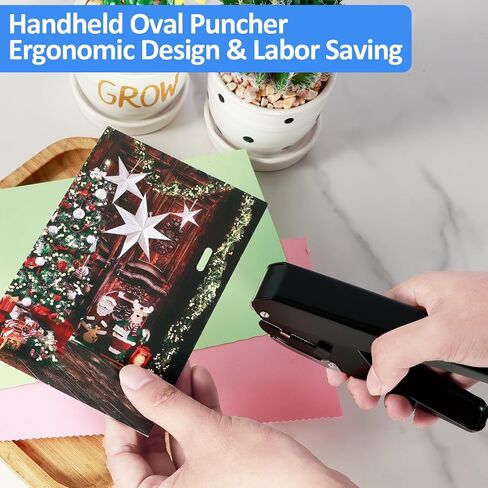 Slot Hole Punch, Multifunctional Oval Hole Punch, Metal ID Card Hand Puncher, Heavy-Duty Handheld Hole Puncher Precise Paper Single Hole Punching Tool for Paper ID Card in Saudi Arabia