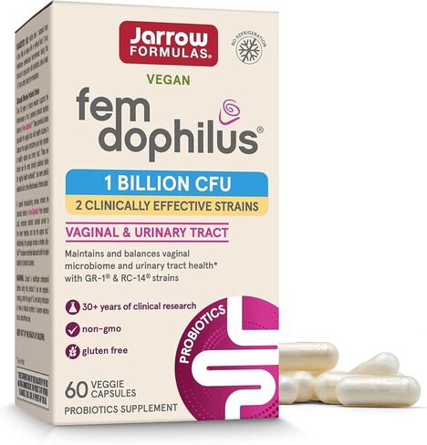 Jarrow Formulas Fem-Dophilus - 1 Billion Organisms Per Serving - 60 Veggie Capsules - Women’s Probiotic - Urinary Tract Health - Up to 60 Servings in Saudi Arabia