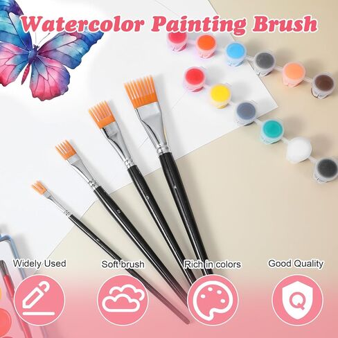 4PCS Grainer Brush Set for Texture, Professional Flat Comb Artist Paint Brushes for Acrylic Painting, Watercolor and Oil, Art Paint Brushes for Artists & Beginners in Saudi Arabia
