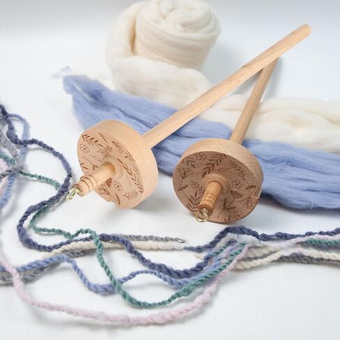 Wooden Hardwood Drop Spindle, Top Whorl Yarn Spinner Wheel for Beginners & Advanced, Drop Spindle Yarn Spinner Hand Carved Wooden Spindles Tool for Crocheting in Saudi Arabia