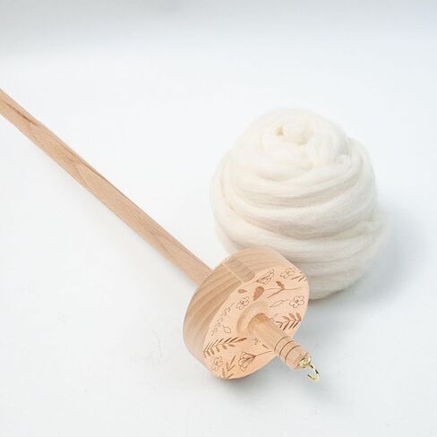Wooden Hardwood Drop Spindle, Top Whorl Yarn Spinner Wheel for Beginners & Advanced, Drop Spindle Yarn Spinner Hand Carved Wooden Spindles Tool for Crocheting in Saudi Arabia