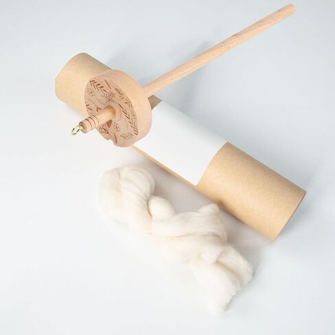 Wooden Hardwood Drop Spindle, Top Whorl Yarn Spinner Wheel for Beginners & Advanced, Drop Spindle Yarn Spinner Hand Carved Wooden Spindles Tool for Crocheting in Saudi Arabia
