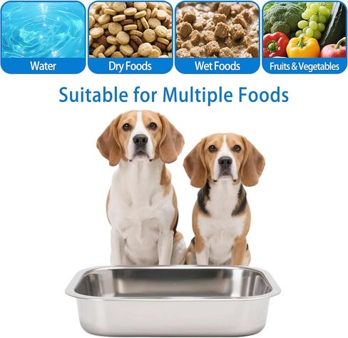 Stainless Steel Dog Bowls for Medium and Small Size Dogs, 0.85 Gallons Metal Dog Water Food Bowl Dish, Medium Capacity Pet Feeding Water Bowls, Pet Food Pans Plates for Dogs, Large Cats and Rabbits in Saudi Arabia