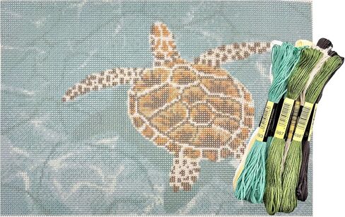مجموعات إبرة الحيوانات من Howie's Needlepoint، مجموعات بداية نمط التطريز المطبوع 13CT، مجموعات قماش أنماط مختومة (Penguin Chicks، 4x4inch) in Saudi Arabia