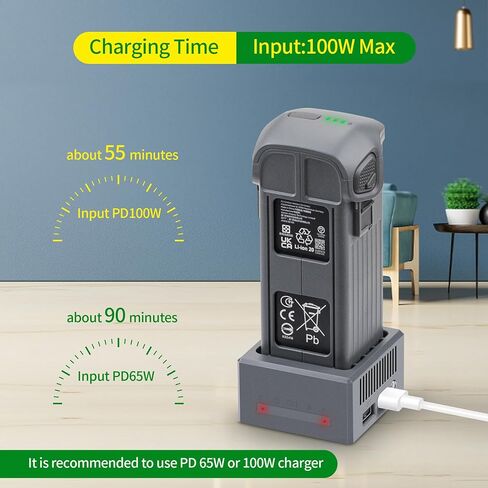 100W USB Battery Charger with Storage Charge for DJI Mavic 4 Pro Drone,Two-Way Single Charging Hub Accessories in Saudi Arabia