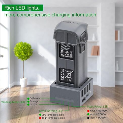 100W USB Battery Charger with Storage Charge for DJI Mavic 4 Pro Drone,Two-Way Single Charging Hub Accessories in Saudi Arabia