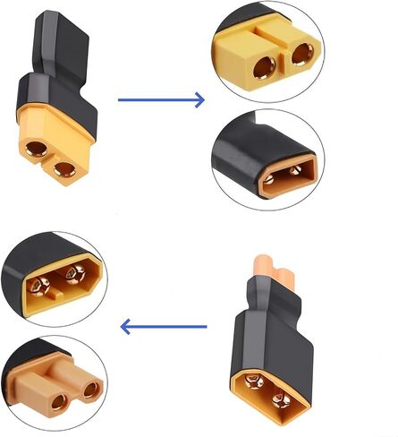 XT30 to XT60 Plug Female Male Adapter Connector for RC FPV Drone Car Truck Lipo NiMH Battery Charger ESC in Kuwait