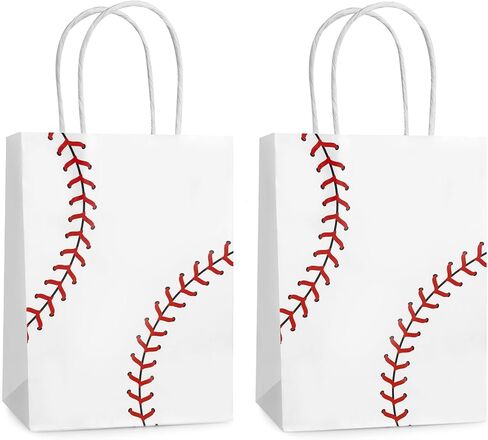 Hxezoc 12 Pieces Baseball Gift Bags with Handle, Paper Treat Candy Bag Sport Favor Bags For Baseball Theme Birthday Party Decoration Supplies in Saudi Arabia
