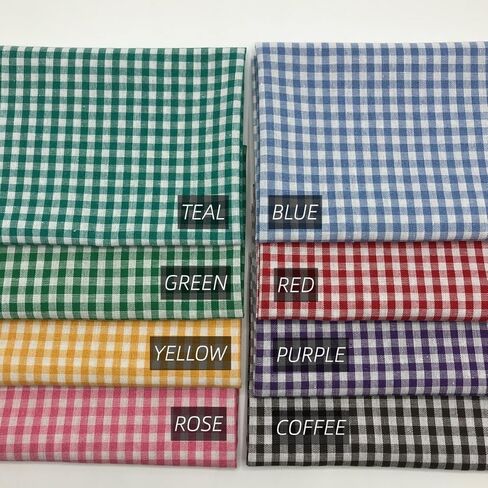 8 Pcs 18x22 Inch Gingham Fat Quarter Fabric Precut 130GSM Cotton Check for Sewing Crafting Homespun Patchwork DIY Spring Easter Project in Saudi Arabia
