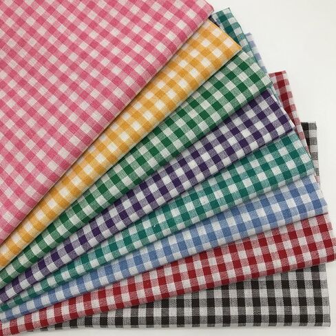 8 Pcs 18x22 Inch Gingham Fat Quarter Fabric Precut 130GSM Cotton Check for Sewing Crafting Homespun Patchwork DIY Spring Easter Project in Saudi Arabia