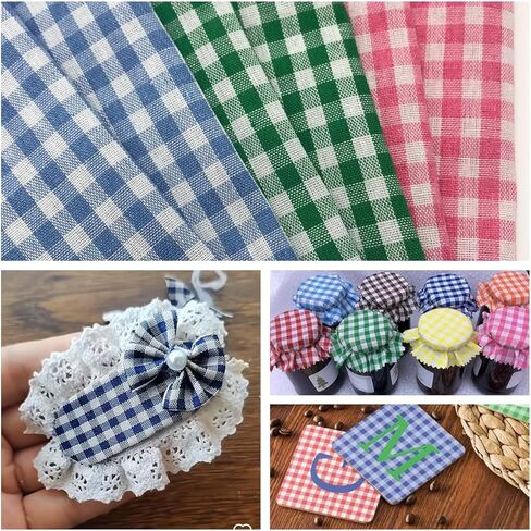 8 Pcs 18x22 Inch Gingham Fat Quarter Fabric Precut 130GSM Cotton Check for Sewing Crafting Homespun Patchwork DIY Spring Easter Project in Saudi Arabia