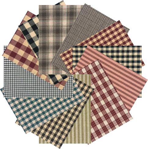 8 Pcs 18x22 Inch Gingham Fat Quarter Fabric Precut 130GSM Cotton Check for Sewing Crafting Homespun Patchwork DIY Spring Easter Project in Saudi Arabia