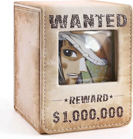 Wanted Poster Themed Deck Box with Commander Display, MTG Card Deck Case Fit 120 Single Sleeved Cards, PU Leather Magnetic Card Storage Box with 2 Dividers, Compatible with One Piece/TCG in Kuwait