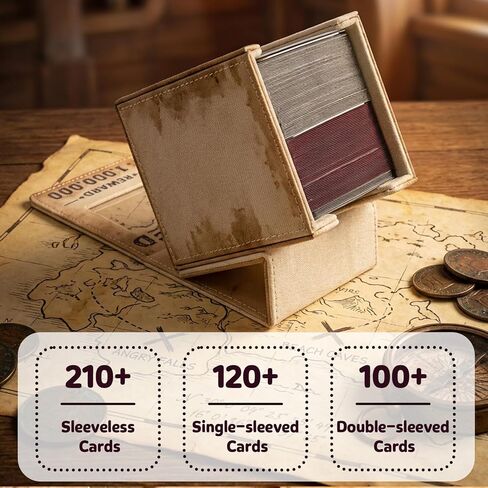 Wanted Poster Themed Deck Box with Commander Display, MTG Card Deck Case Fit 120 Single Sleeved Cards, PU Leather Magnetic Card Storage Box with 2 Dividers, Compatible with One Piece/TCG in Kuwait