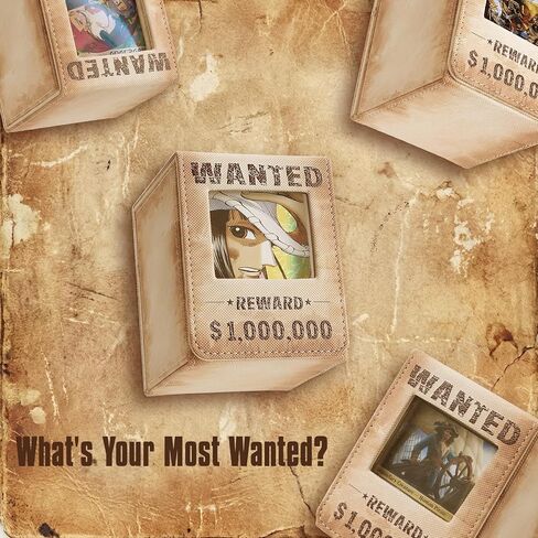 Wanted Poster Themed Deck Box with Commander Display, MTG Card Deck Case Fit 120 Single Sleeved Cards, PU Leather Magnetic Card Storage Box with 2 Dividers, Compatible with One Piece/TCG in Kuwait