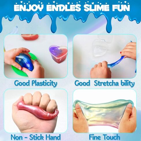 28 Pack Galaxy Slimes Set, Heart Slime Stress Relief for Kids Boys Girls Valentines Day Classroom School Exchange Birthday Gifts Game Prizes in Kuwait