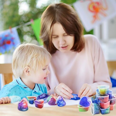 28 Pack Galaxy Slimes Set, Heart Slime Stress Relief for Kids Boys Girls Valentines Day Classroom School Exchange Birthday Gifts Game Prizes in Kuwait