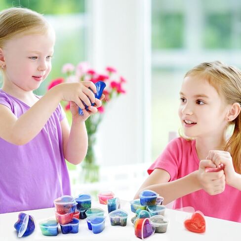 28 Pack Galaxy Slimes Set, Heart Slime Stress Relief for Kids Boys Girls Valentines Day Classroom School Exchange Birthday Gifts Game Prizes in Kuwait