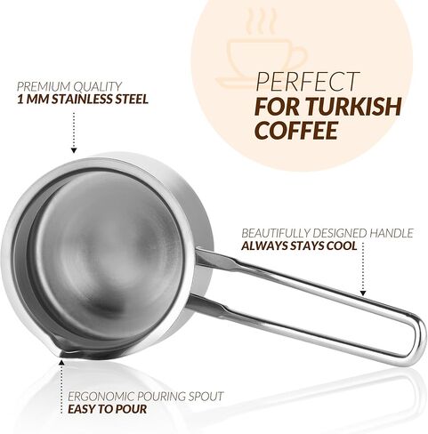Quality Turkish Coffee Pot - Turkish Coffee Maker, Chai Pot, Arabic Coffee Pot, Briki Greek Coffee Pot, Greek Briki, Cezve, Ibrik (24oz) in Kuwait