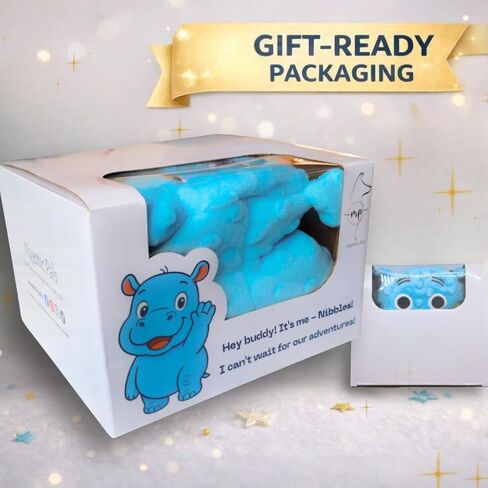 4 in 1 Squeaky Dog Toy-No Stuffing Dog Toy-Squeaker,Ropes & Surprise ball-like play item for Small Medium Large Breed-for Chewing,Teething&Fetch-Durable Pet-Safe Materials-Blue Plush Hippo in Gift box in Saudi Arabia