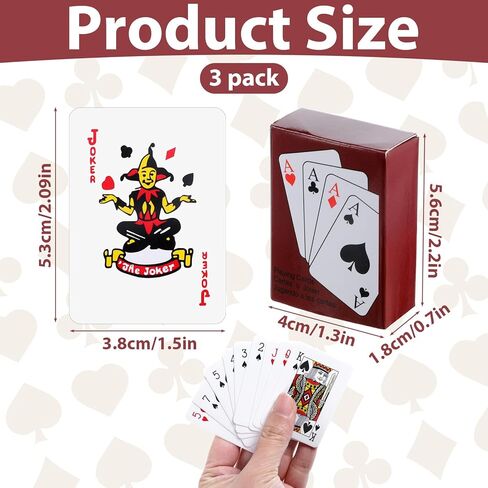 Mini Playing Cards 3 Pack Mini Deck of Cards Game 2 X 1.5 in Portable Smal Playing Card Bulk Miniature Poker Card Novelty Party Favor Traveling Festival Party Gift for Adults in Saudi Arabia
