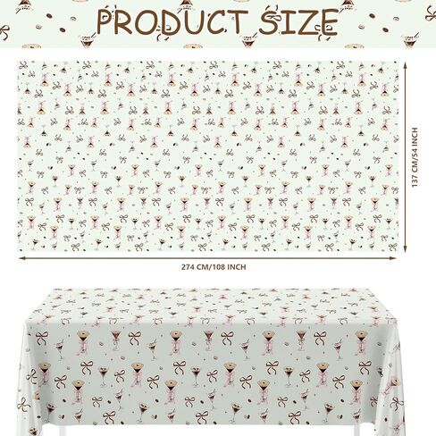 3 Pcs Espresso Martini Tablecloth A Tini Bit Older Birthday Table Covers Coffee Martini Themed Disposable Table Cloth Bachelorette Bridal Shower Party Supplies in Saudi Arabia