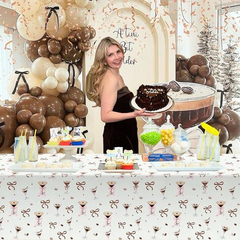 3 Pcs Espresso Martini Tablecloth A Tini Bit Older Birthday Table Covers Coffee Martini Themed Disposable Table Cloth Bachelorette Bridal Shower Party Supplies in Saudi Arabia