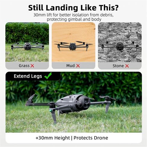 Landing Gear for DJI Mavic 4 Pro Drone, Mavic 4 Pro Aircraft Landing Gear Extend Leg Quick Release Raise 30mm Extensions Feet Bottom Sensor Protector Camera Quadcopter Accessories in Saudi Arabia
