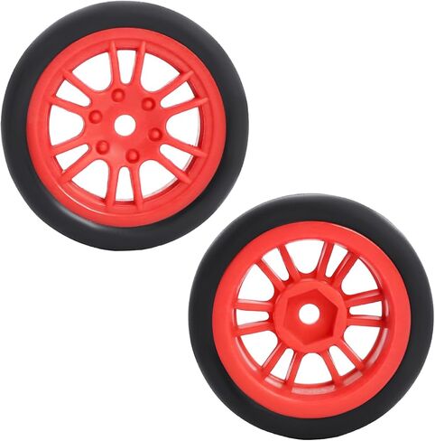 Pre-Mounted On-Road Drift Racing Wheel Tire Set Direct Pin Mount for 1/24 LOSI Micro-B WLtoys 244016-4PCS Rims Hub with Tires (Red) in Saudi Arabia