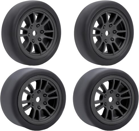 مجموعة إطارات عجلة السباق الانجراف المثبتة مسبقًا على الطريق لـ 1/24 LOSI Micro-B WLtoys 244016-4PCS محور الإطارات مع الإطارات (أحمر) in Kuwait